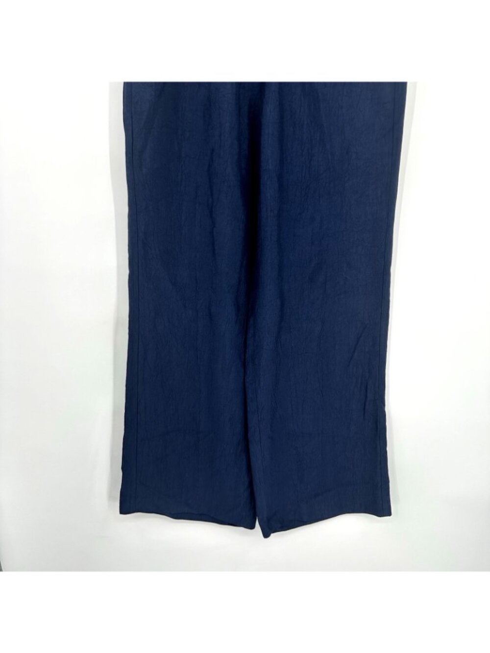 J CREW Stratus pant textured satin Navy blue SMALL wide leg tailored preppy - Picture 7 of 12